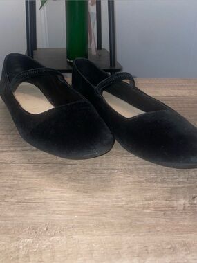 Everlane The Mary Jane in Black Velvet Womens Flats Shoes Size 9 1/2